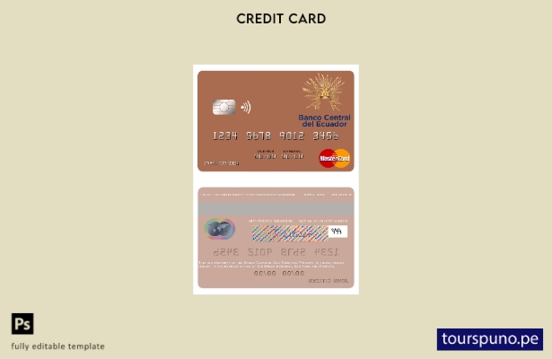 lista para imprimir plantilla mastercard Santo Tomé y Príncipe Banco Ecuador